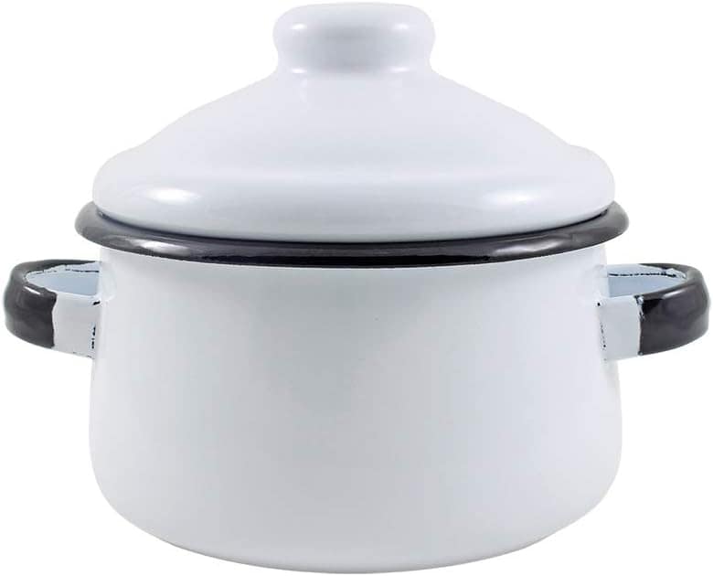Mini Caçarola 10 Esmaltada Branca - 500 ml - Ewel