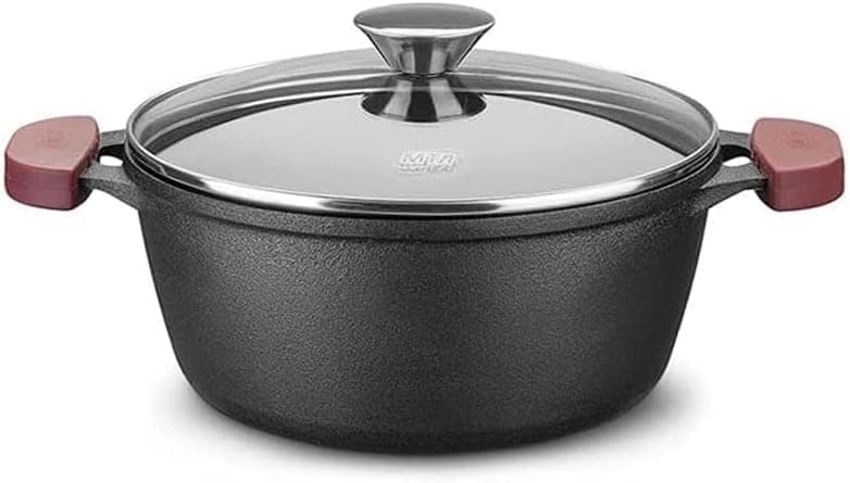 MTA CACAROLA COM TAMPA DE VIDRO FORNO FOGAO FERRO FUNDIDO N°...