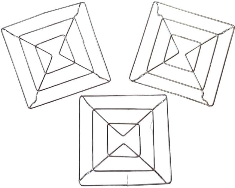 3 Descanço de panela quadrado em aço inox kit com 3 peças 14...