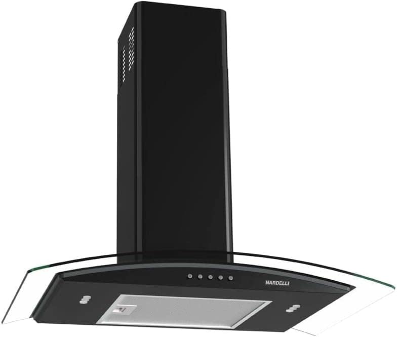 Coifa Nardelli de Parede Clean Vidro Curvo Black 70cm