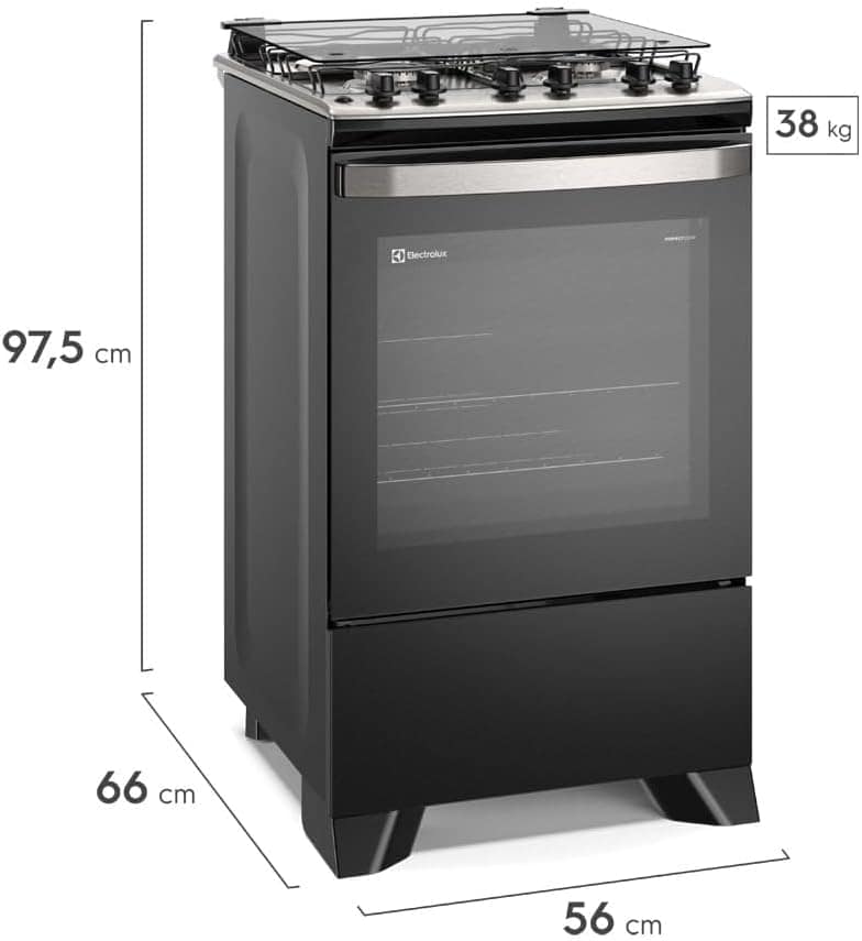 Fogão Electrolux 4 Bocas Experience com VaporBake Preto FE4T... - Image 2