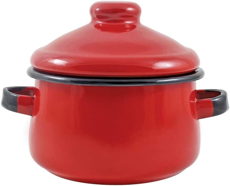 Mini Caçarola 10 Esmaltada Vermelha - 500 ml - Ewel