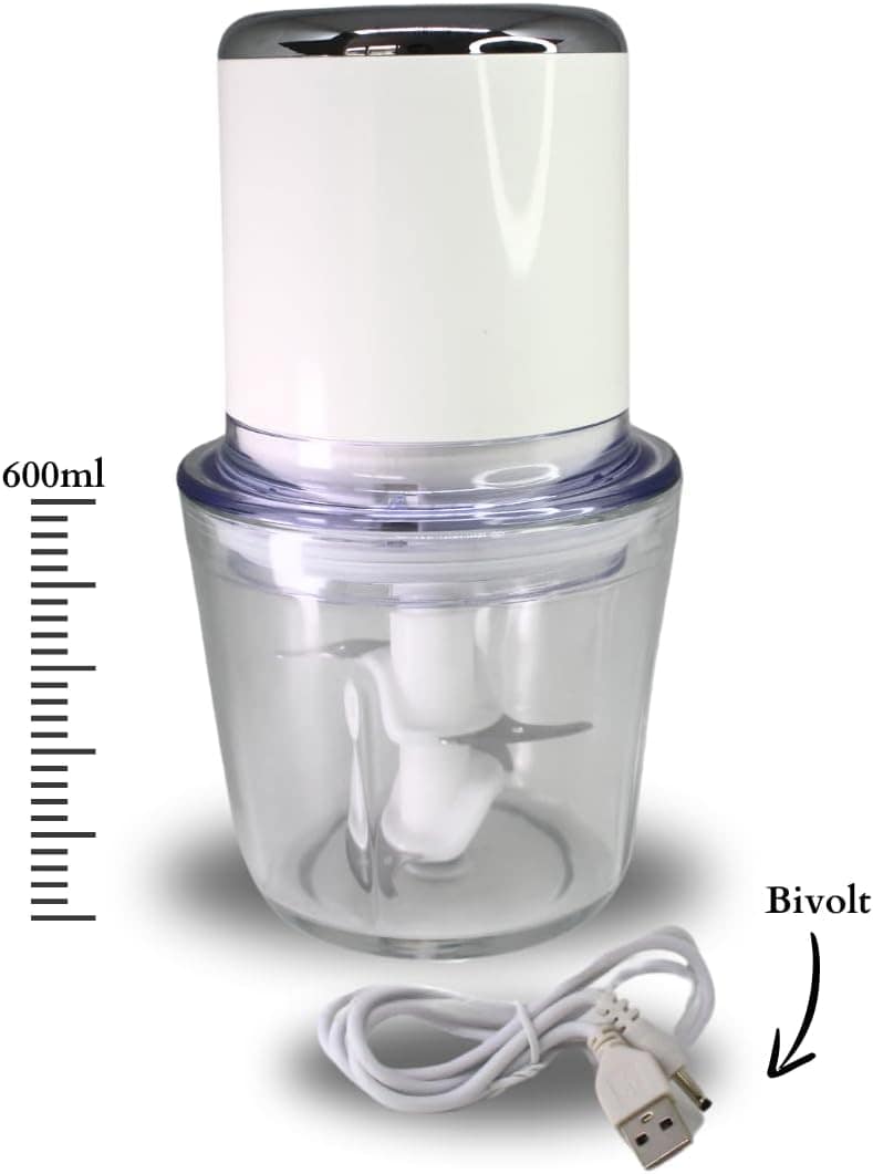 Processador de Alimentos 600ml Recarregável Sem Fio de Vidro... - Image 3