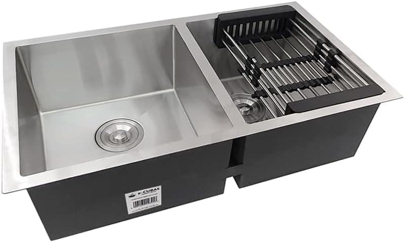 Cuba Dupla Quadrada Inox 304 Cozinha Pia Embutir Sobrepor Go... - Image 2