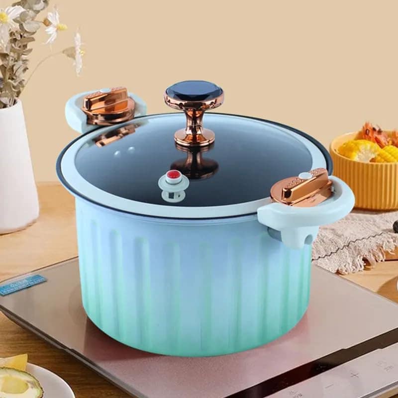 Panela de Pressão de Ferro Fundido 12L com Alças e Tampa, Az... - Image 3