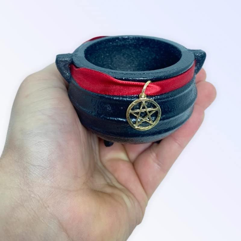 Caldeirão Tripé em Ferro Fundido Com Alça Sem Tampa Pentagra... - Image 2