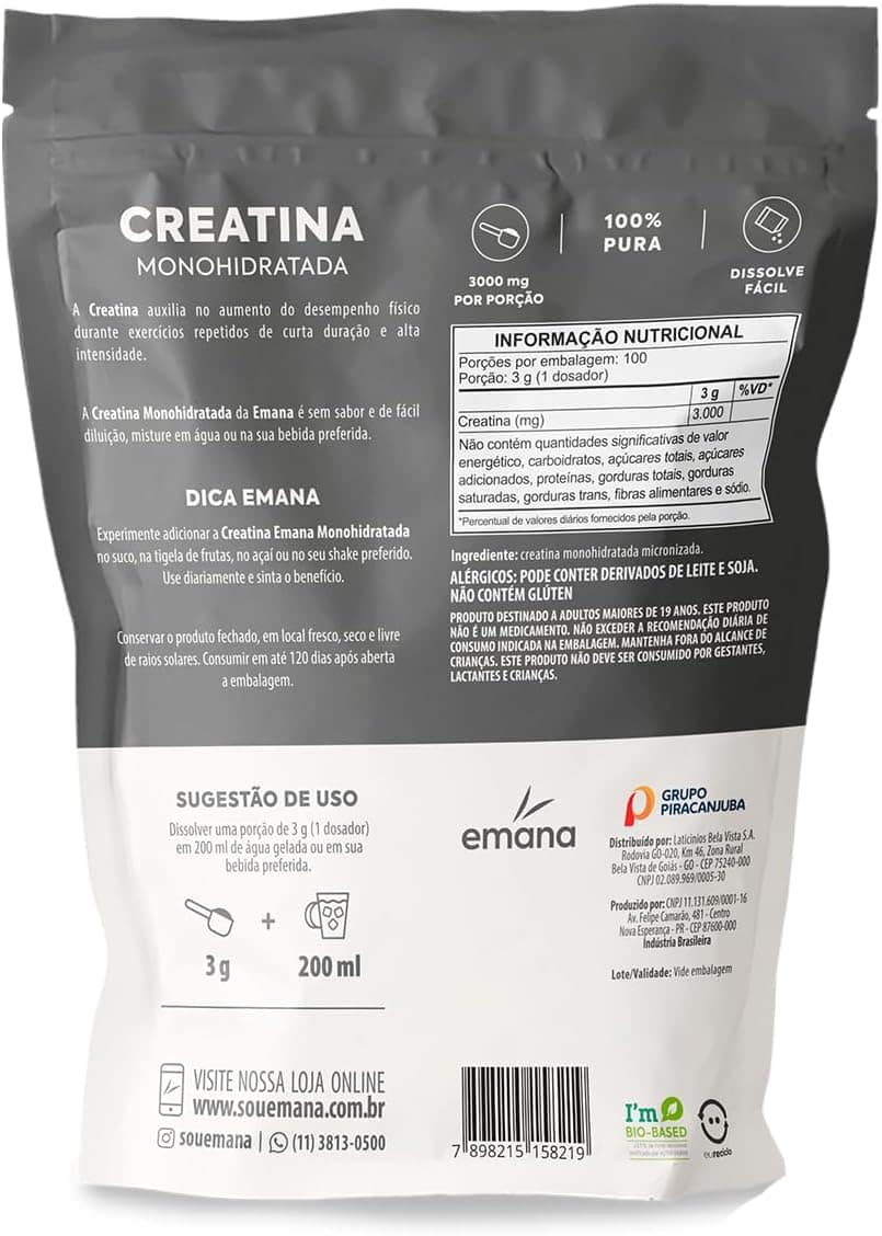 Emana Suplemento Alimentar em pó Creatina Monohidratada 100%... - Image 2