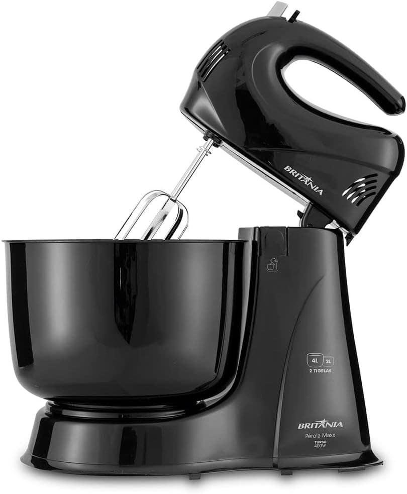 Batedeira, Perola Maxx, 2 Tigelas 2 e 4L, Preto, 110v, Britâ... - Image 2