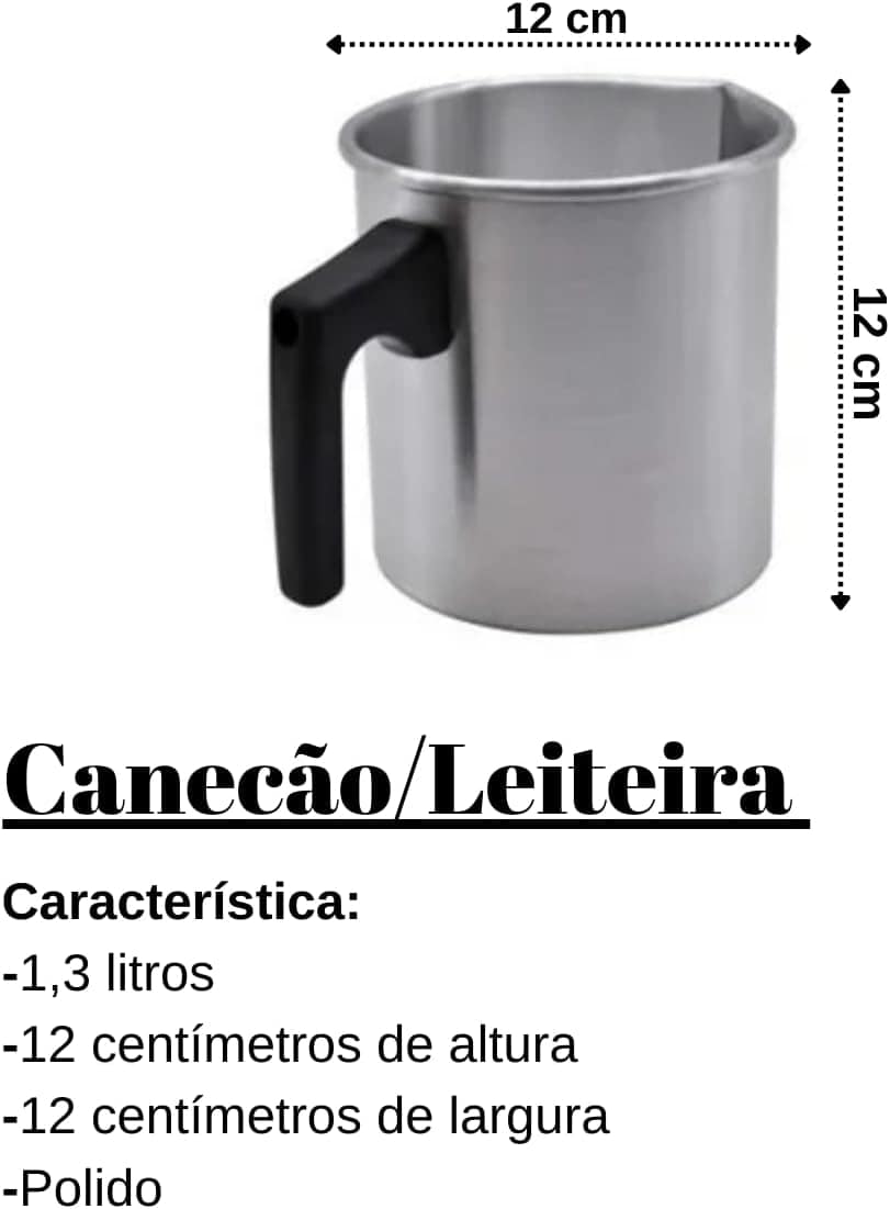 Jogo de Panelas Frigideira Canecão 7 Pçs Alumínio Batido Fun... - Image 4