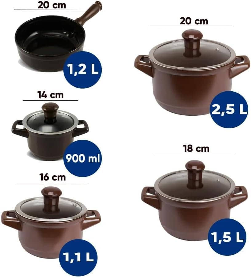 Jogo De Panelas Cerâmica Duo Smart 10 Peças Chocolate Com Re... - Image 2