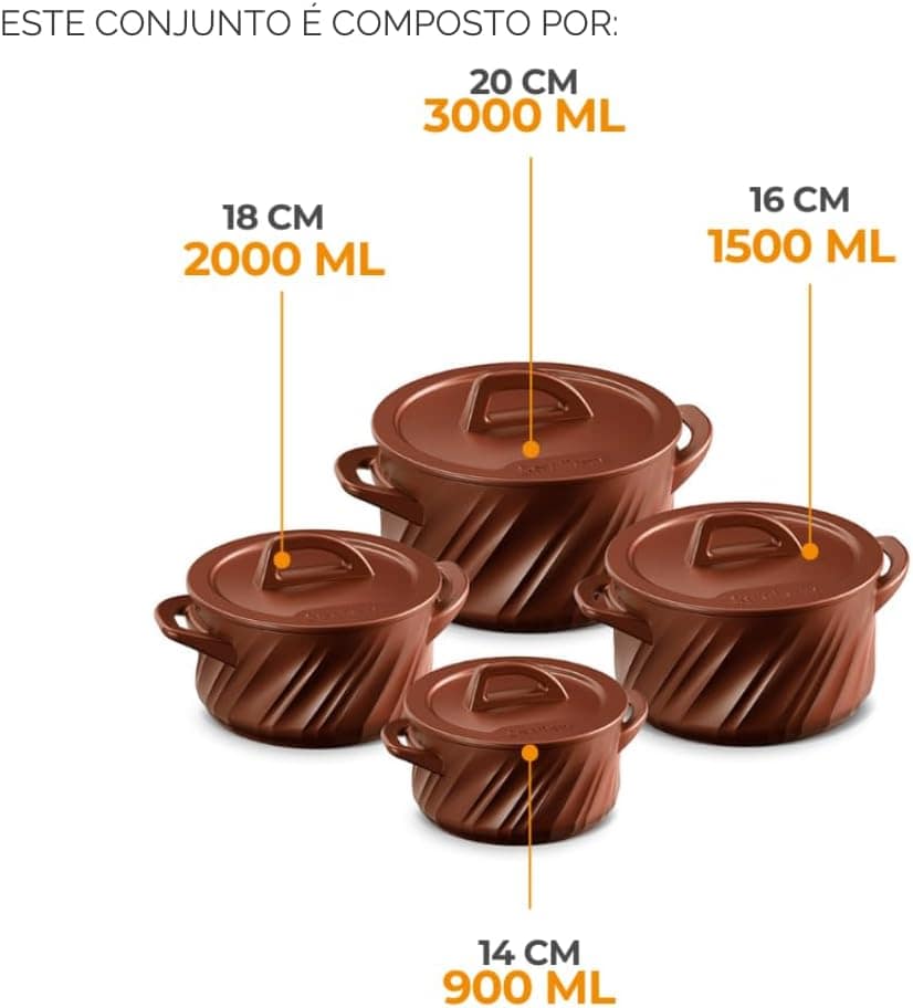 Ceraflame Conjunto Twist+ 4 Peças (Indução) - Cobre - Image 3