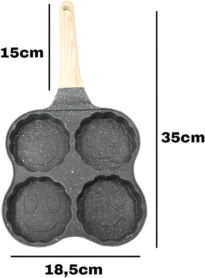 Frigideira Antiaderente com Alça e 4 Divisões para Ovos, Pan... - Image 4