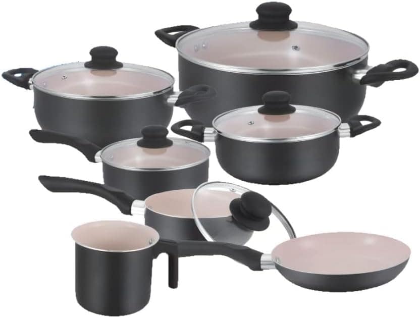 Jogo de Panelas 7 Peças Cerâmica Linha Toronto Preta