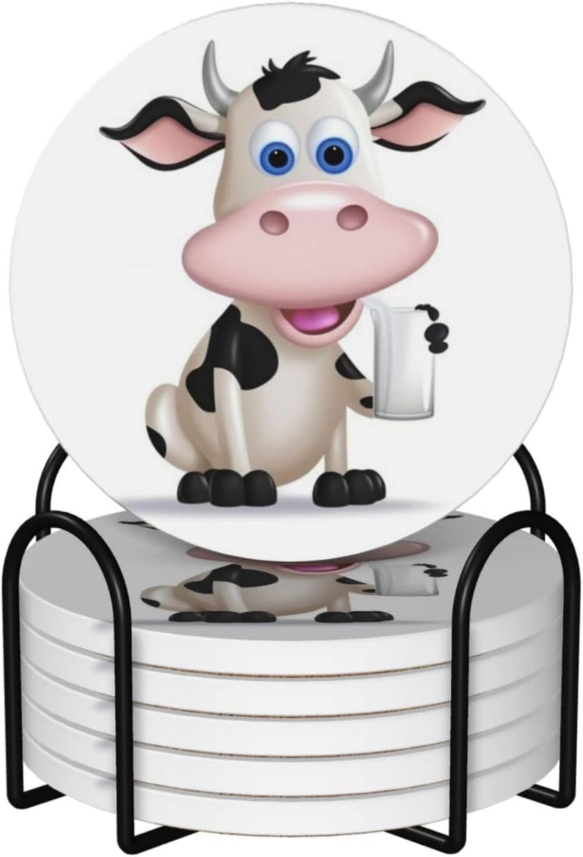 Porta-copos de vaca leiteira para bebidas com suporte conjun...