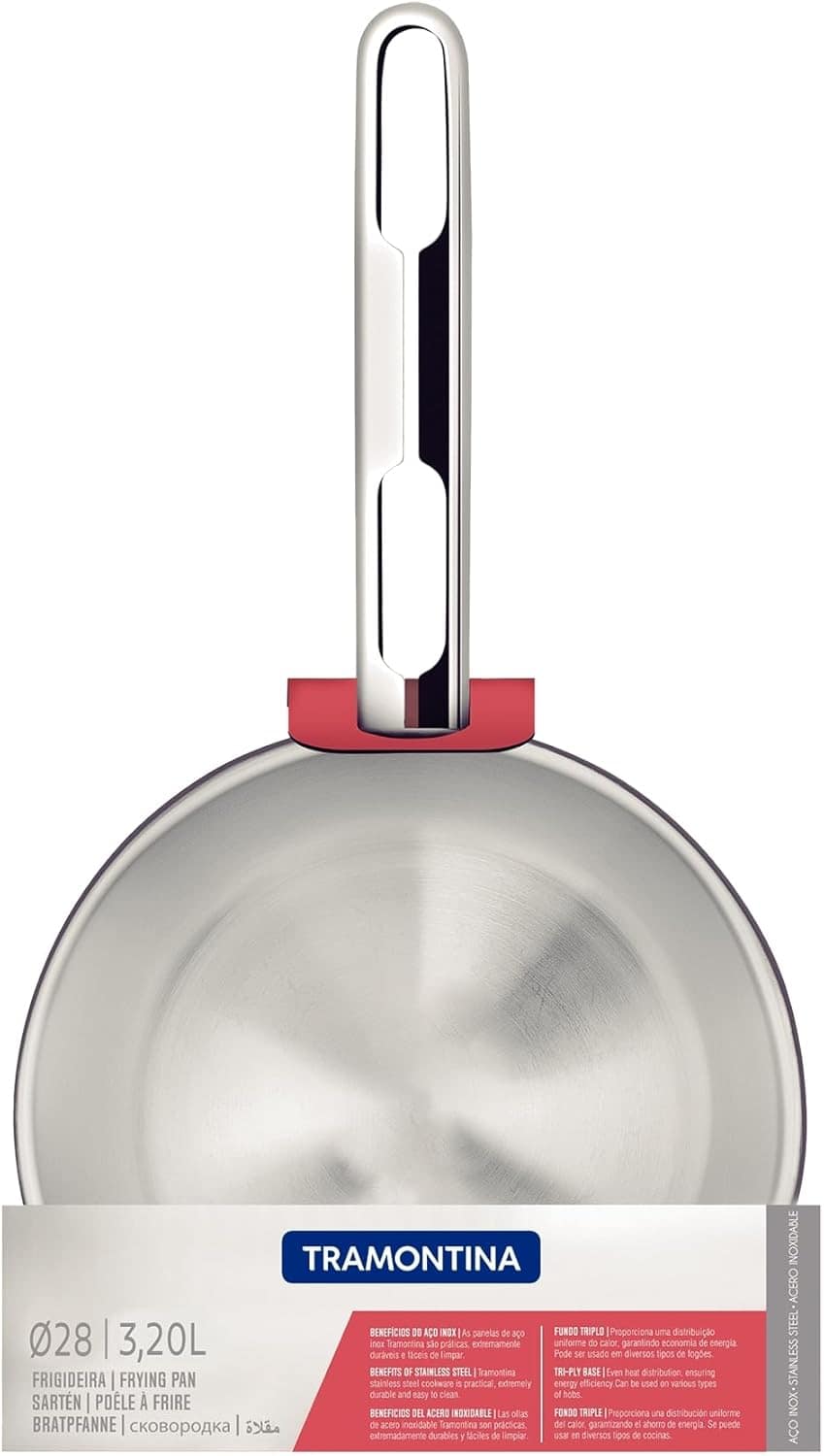 Frigideira Tramontina Allegra em Aço Inox com Fundo Triplo 2... - Image 2