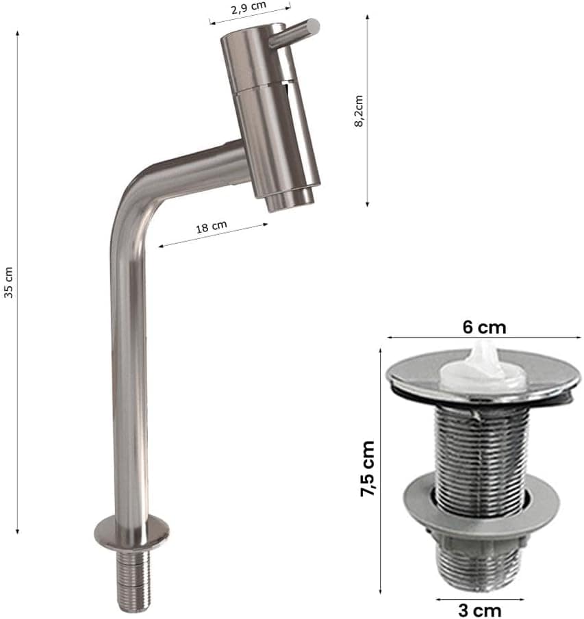 Cuba Pia Banheiro Oxford Torneira Dl08 Valvula Abs Branco Br... - Image 4