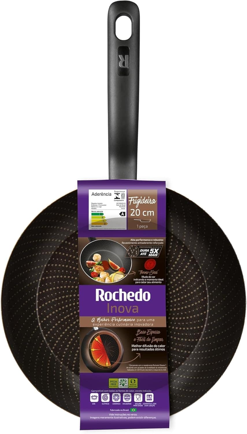 Frigideira Rochedo Inova 20 cm, Preto com Detalhes Cobre - Image 2