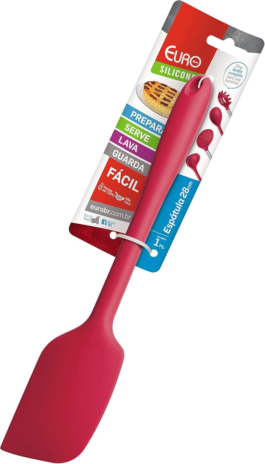 Espátula 28 cm de Silicone Vermelha,SIL2737-VM, Euro Home