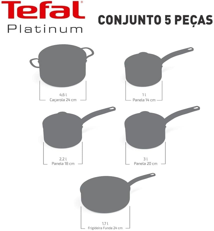 Jogo de Panelas Tefal Platinum 5 Peças Azul - Image 7