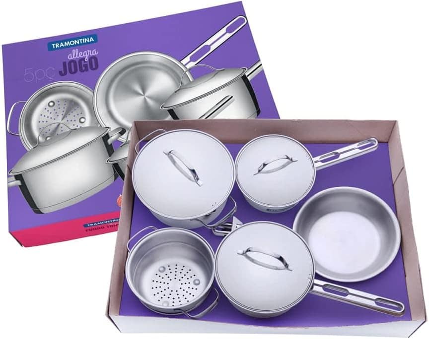 Jogo de Panelas com Fundo Triplo 5 Peças Tramontina Inox - Image 3