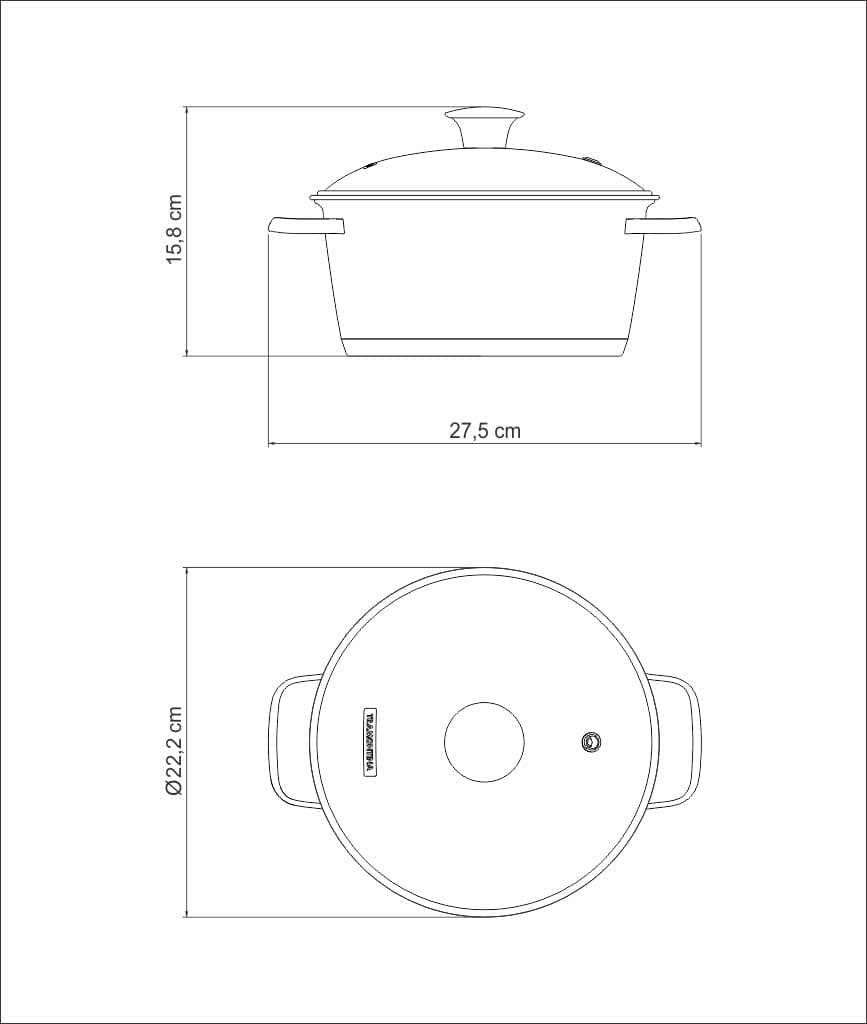 Caçarola Funda com Fundo Triplo e Tampa de Vidro Tramontina ... - Image 4