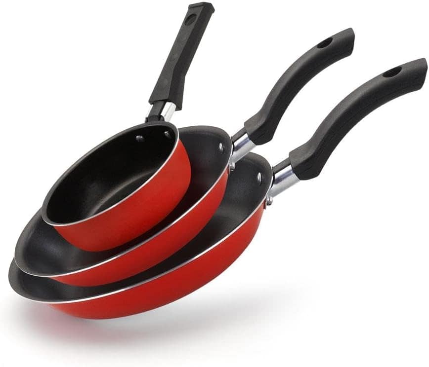 Conjunto De Frigideiras Antiaderente 3 Peças Alumínio Nacion...