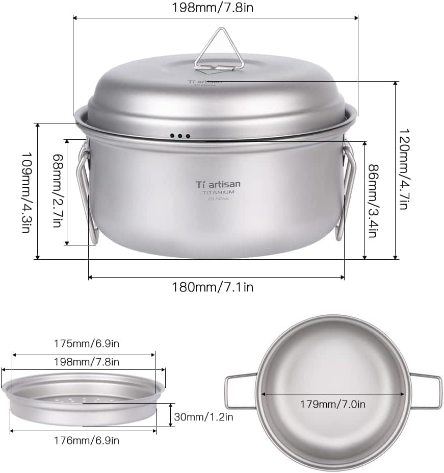 Panela Fumegante,KKcare Conjunto de panela a vapor de titâni... - Image 4