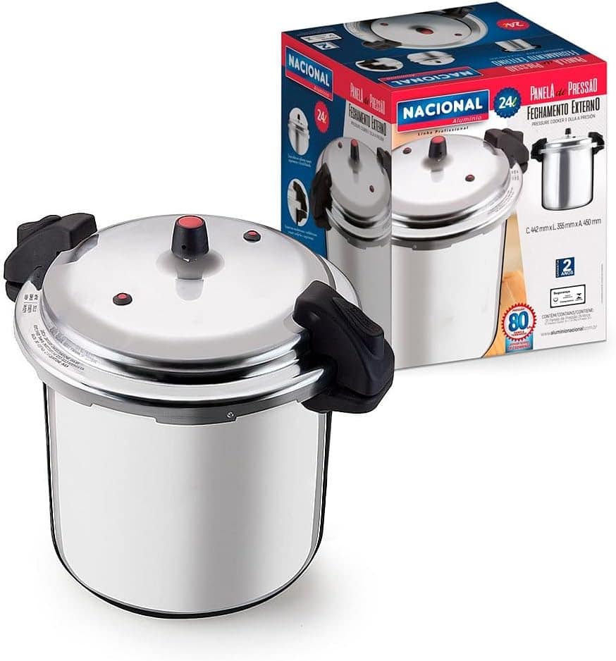 Nacional Panela de Pressão, 24 Litros, Alumínio, Fechamento ...