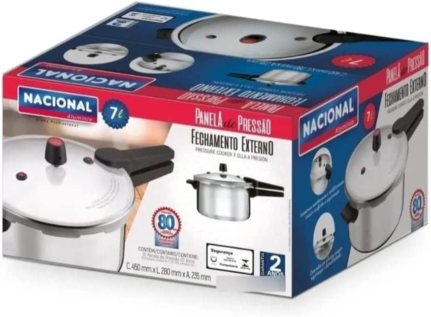Panela De Pressão Alumínio Nacional Fechamento Externo 7l - Image 3