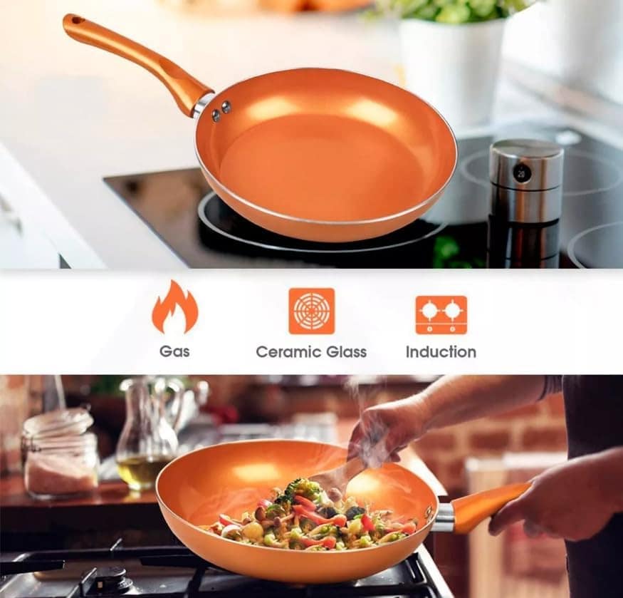 Jogo De Panelas Cerâmica 5 Peças Fogão Indução Tampa Vidro -... - Image 3