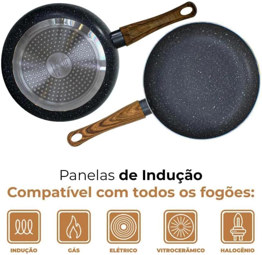 Conjunto 5 Panelas Yafo Indução Granito - LEHAVÍ - Image 8