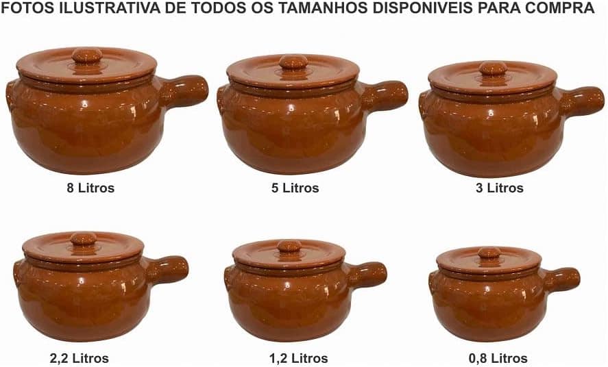 Caçarola com Cabo Panela com Tampa de Barro Cerâmica Vermelh... - Image 2