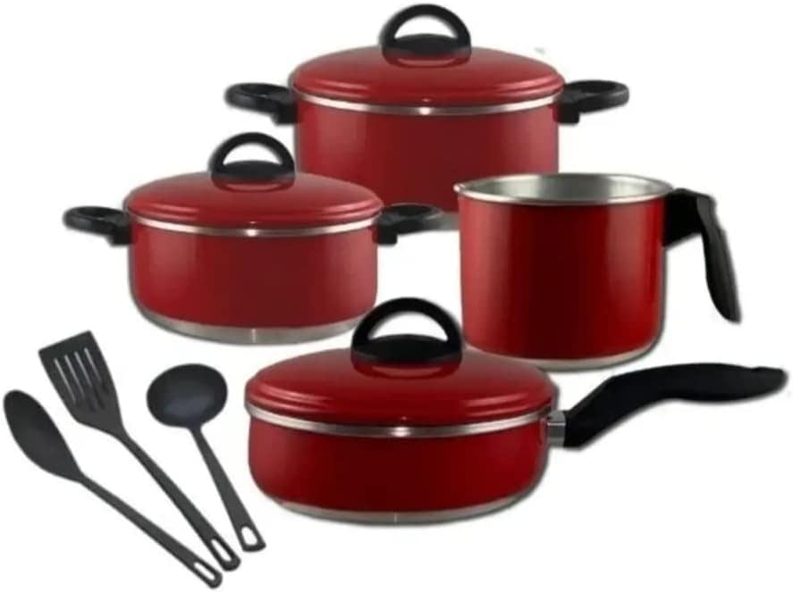 Conjunto De Panelas Miriam 4 Peças Vermelho Em Alumínio