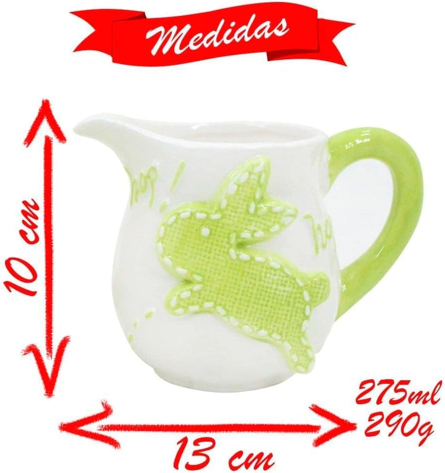 Leiteira de Coelhinho da Páscoa Verde Em Cerâmica - 275ml - Image 3