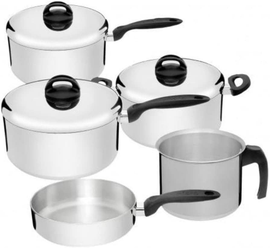 Jogo de Panelas Nigro Alumínio Baquelite Eterna 5 Pç Polida