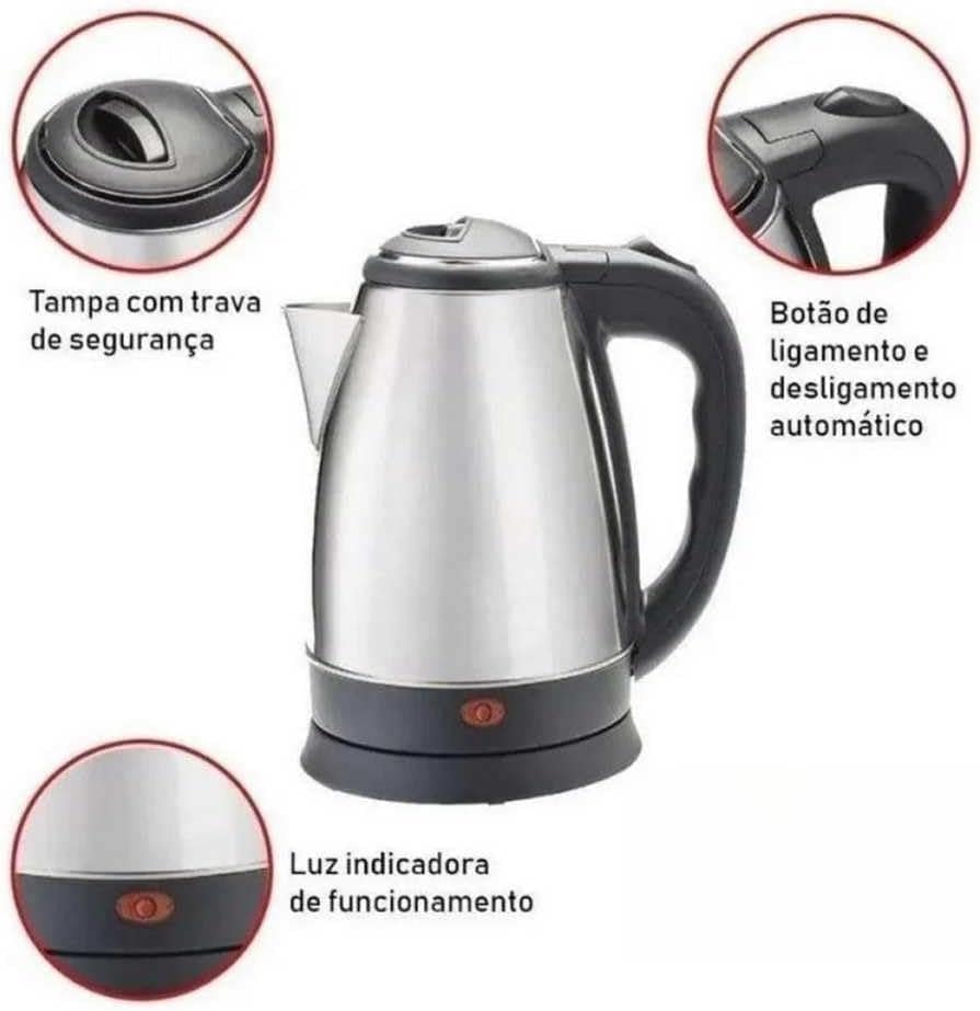 Chaleira elétrica prata 110v 220v 1.8l(110V) - Image 5