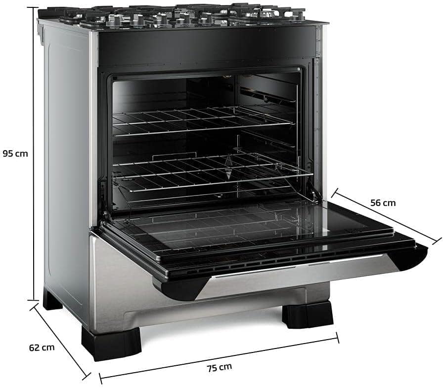 Fogão Mueller 5 bocas Decorato Vetro Inox com timer - Image 2