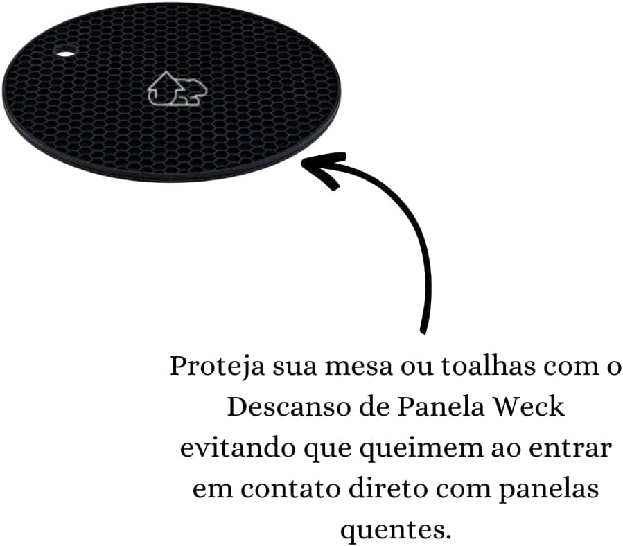 Descanso De Panela Redondo Em Silicone Ø 18cm Weck Preto - Image 3