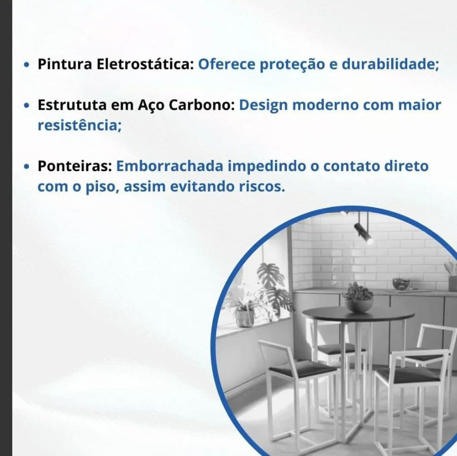 Jogo 2 Banqueta Baixa Para Cozinha Branca Assento Imbuia Ind... - Image 4