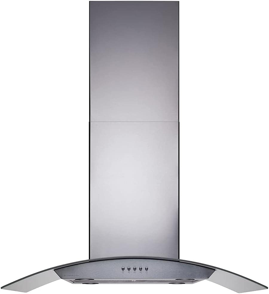 Coifa de Ilha Gourmet 180W, 90cm, Inox e vidro curvo, 110v, ...