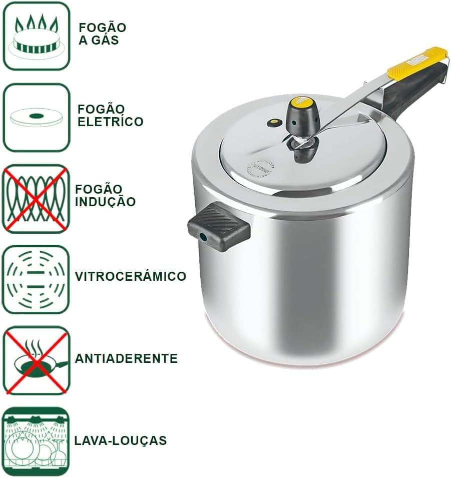 Panela de Pressão 10 Litros Alumínio Polido Marlux - Image 3