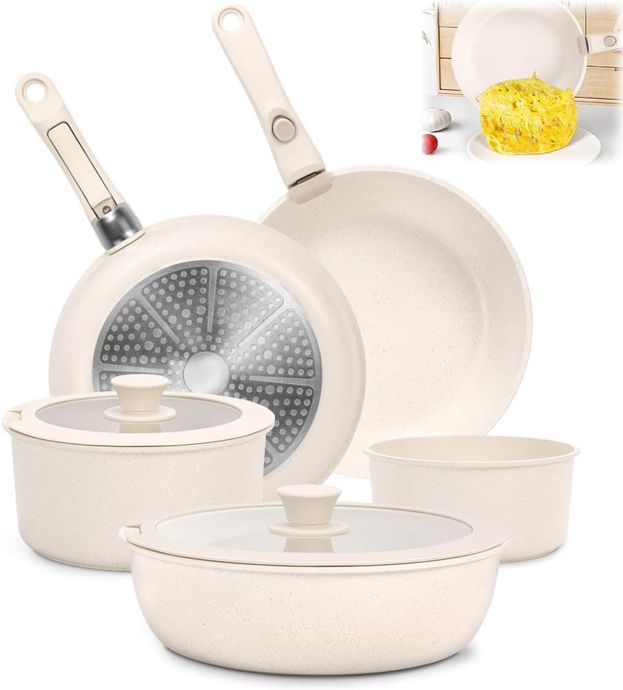 Panela Ceramica 5 Peças, Conjunto de Panelas de Cerâmica Pun...