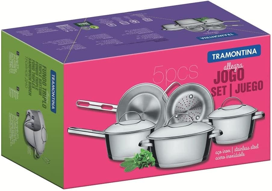 Jogo de Panelas com Fundo Triplo 5 Peça, Tramontina, 6565019... - Image 7