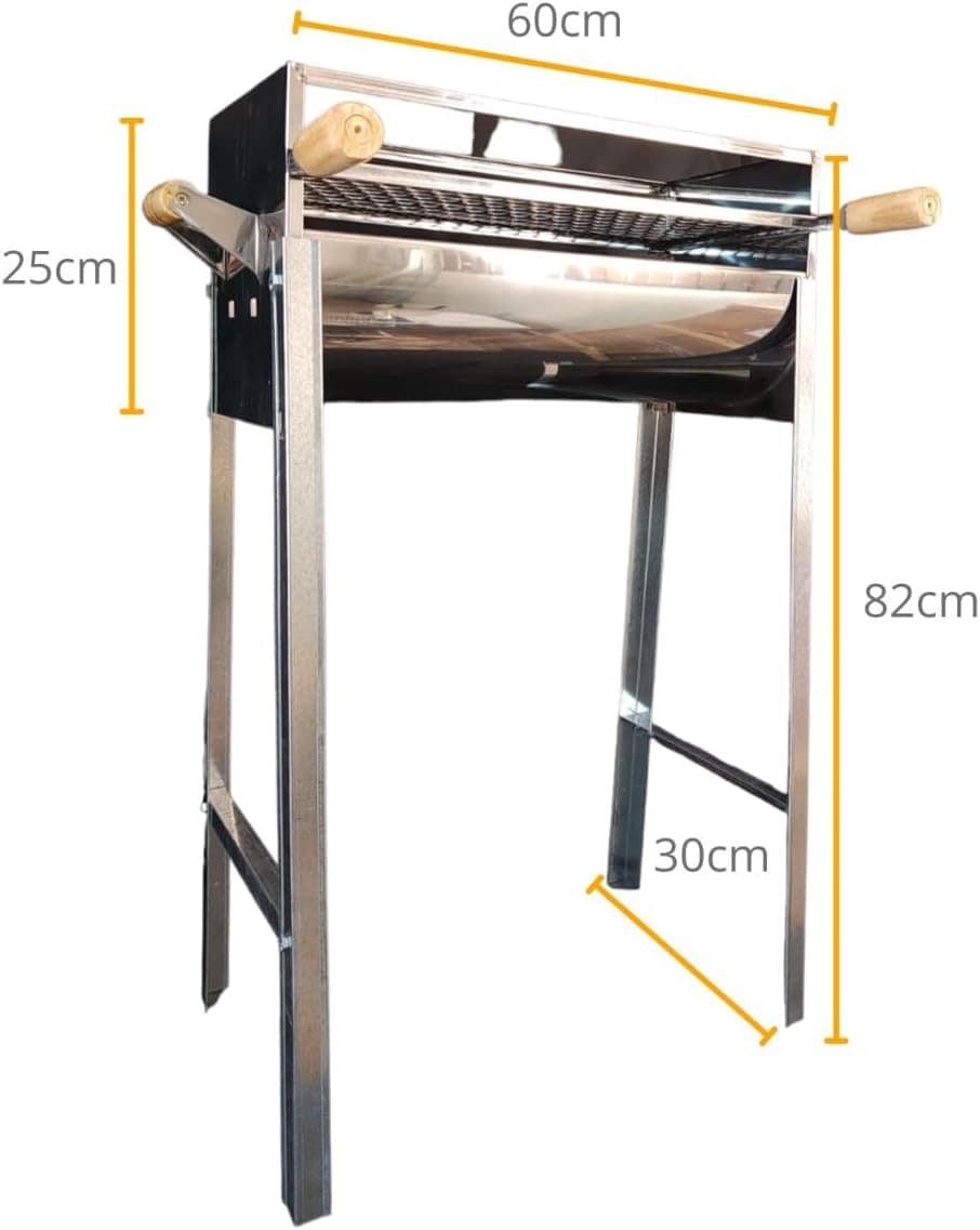 Churrasqueira Portátil 60x24 Em Inox Com Grelha E Pés Removí... - Image 3