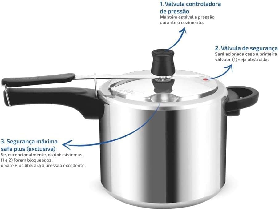Panela de Pressão Rochedo Turbo Alumínio Polido 7 Litros - Image 3