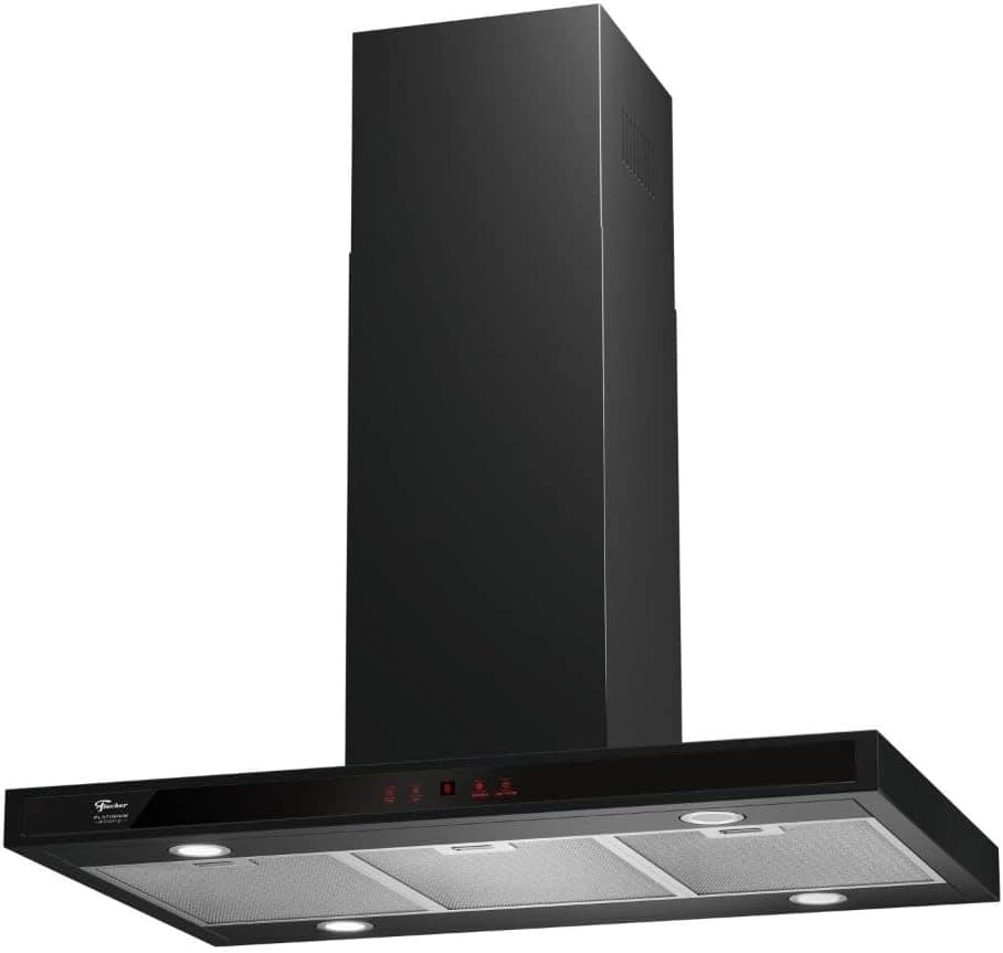 COIFA DE ILHA PLATINIUM EBONY 90CM PRETA 220V 30652-78305