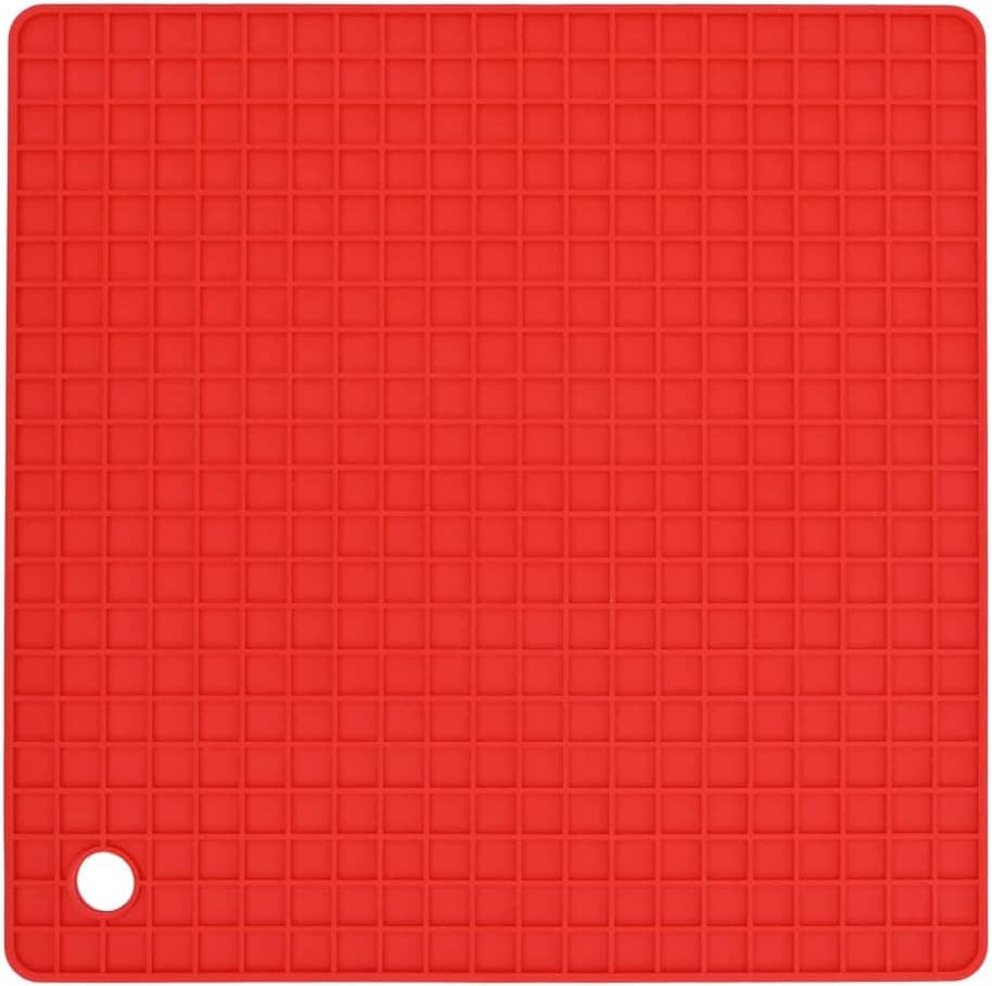 Mimo Style Descanso de Panela de Silicone Quadrado, Vermelho... - Image 3