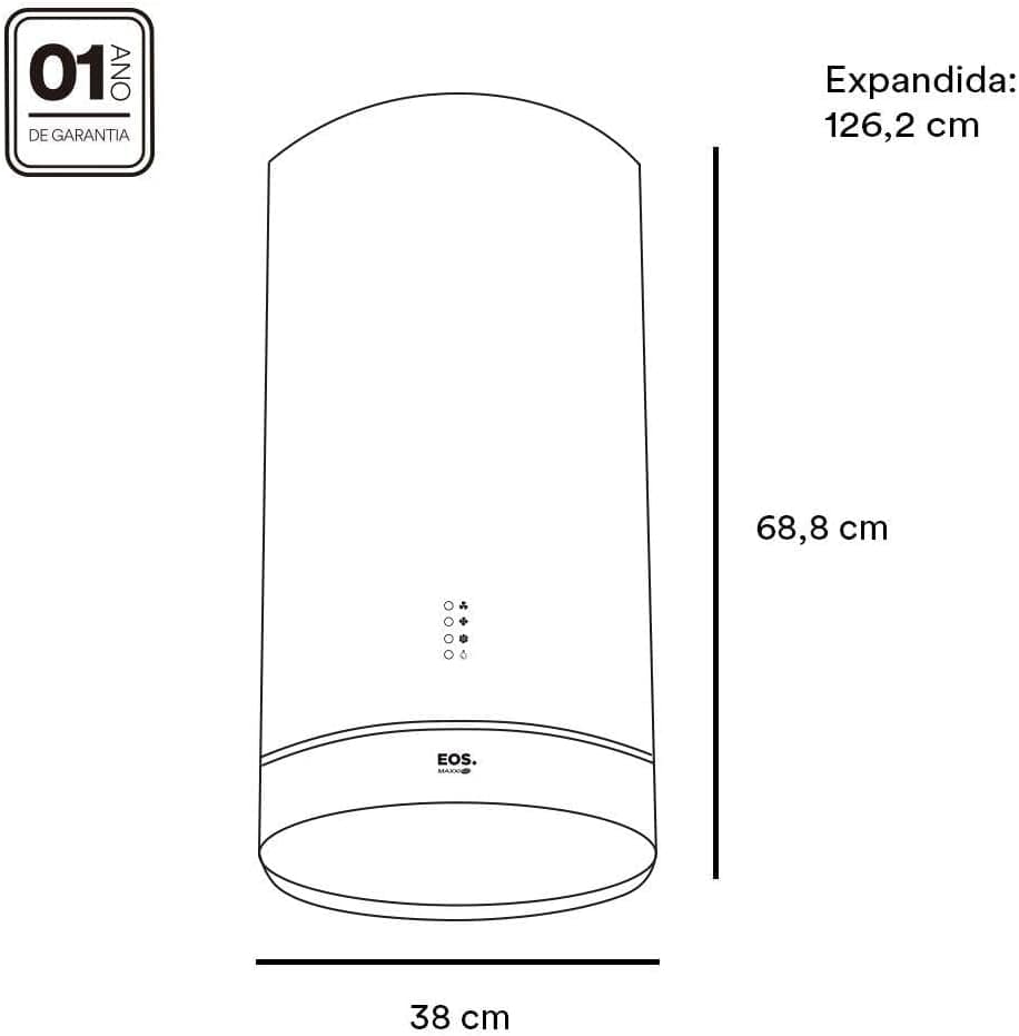 Coifa e Depurador de Ilha Eos 38cm Maxxi Air Redonda Inox 12... - Image 5