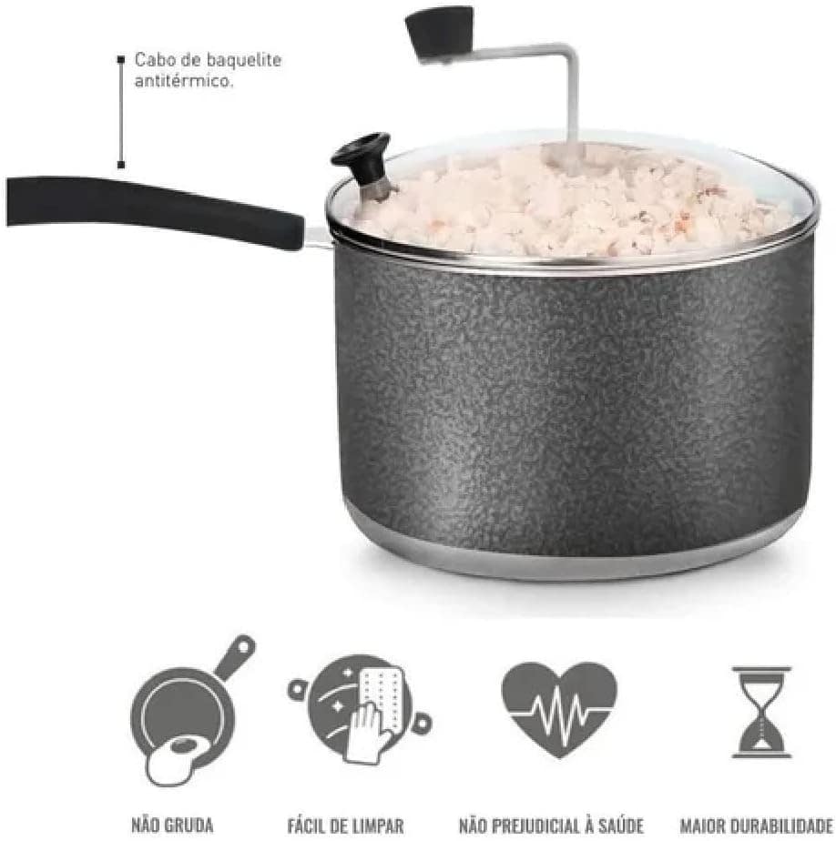 Panelas Pipoqueira Top Faz Pipoca Doce e Sal Oferta (Preto C... - Image 7