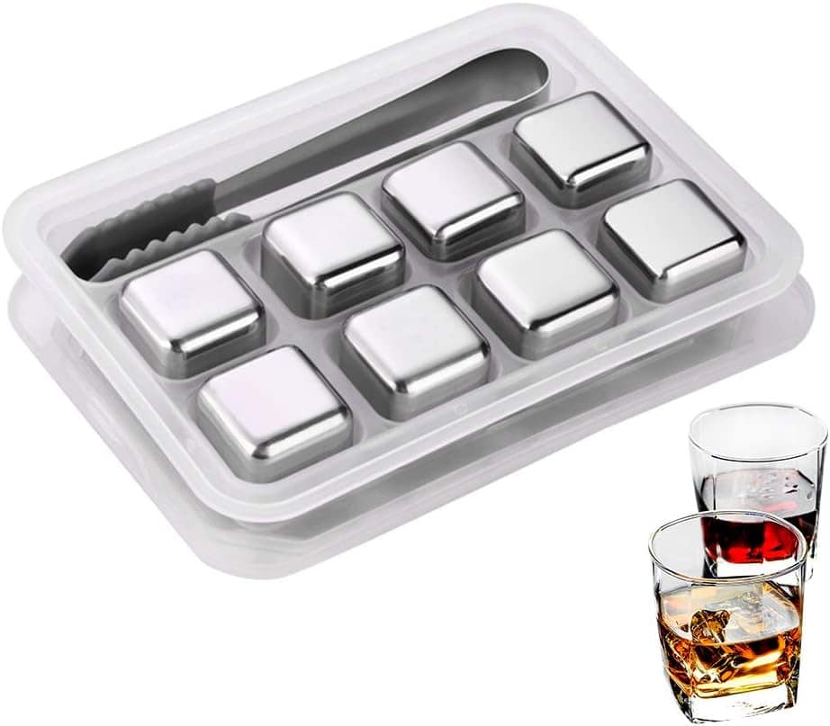 Loijon 8 pcs Reutilizável Cubos De Gelo Em Aço Inoxidável Pe...
